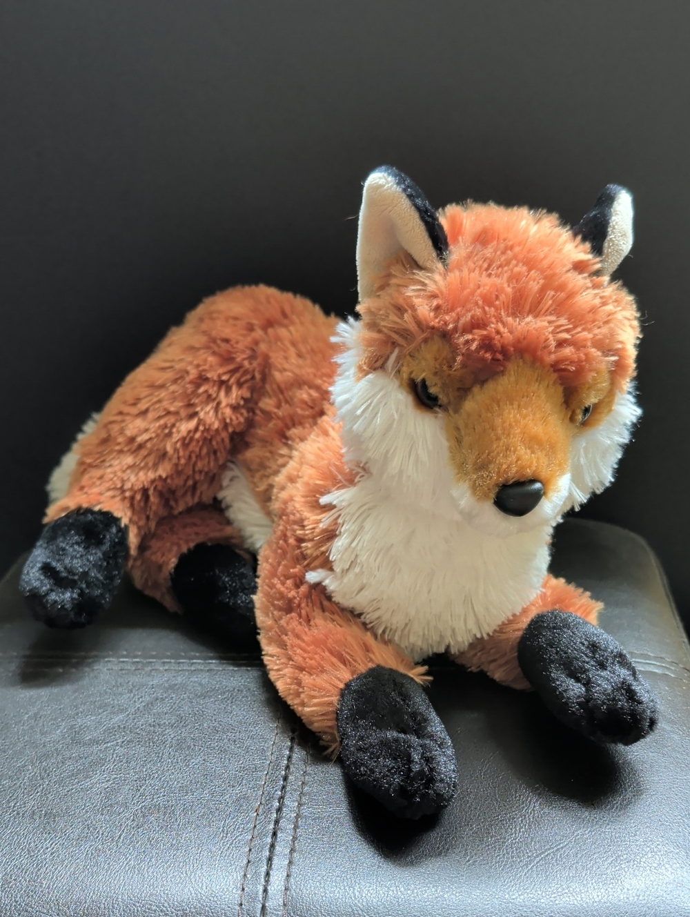 Aurora Realistic Figural Laying Down Red Fox Plushie Stuffed Animal 16" NWT
